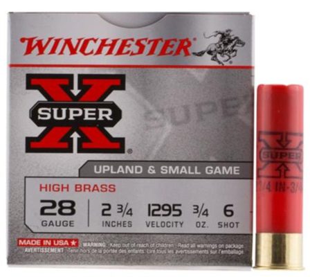 Winchester Super-X High Brass 28 Ga, 2.75", .75oz, 6 Shot, 25rd Box Winchester Ammo - Ammo - Hewitt Gun Shop