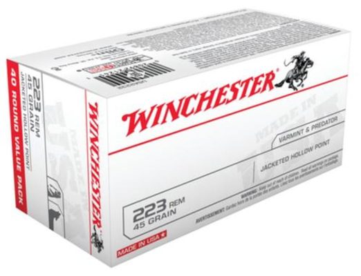 Winchester USA 223 Rem/5.56 NATO, 45gr, Jacketed Hollow Point, 40rd Box Winchester Ammo - Ammo - Hewitt Gun Shop