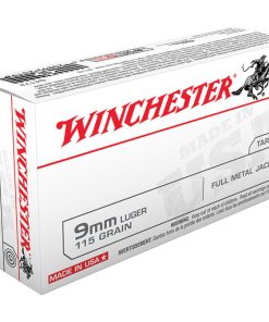 Winchester USA White Box 9mm, 115gr, Full Metal Jacket, 50rd Box