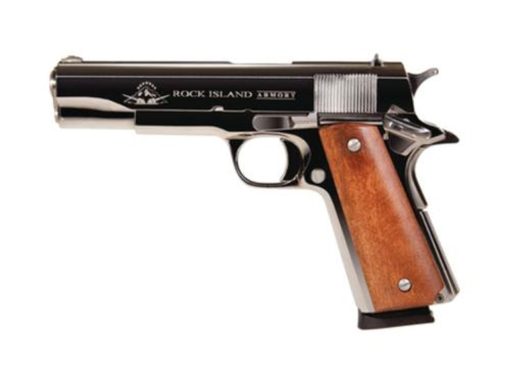 Rock Island Armory 1911-A1 GI Standard 45 ACP 5" Polished Nickel Standard Sights 8 Round