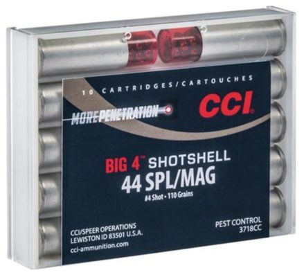 CCI Handgun Shotshells .44 Mag/.44 Spec Shot Size 4 110gr 10rd/Box CCI Ammunition - Ammo - Hewitt Gun Shop