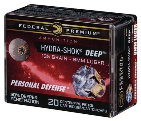 Federal Hydra-Shok Deep 9mm 135gr, Hollow Point, 20rd Box Federal Ammunition - Ammo - Hewitt Gun Shop