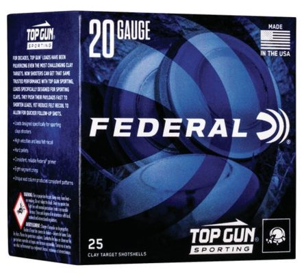 Federal Top Gun Sporting 20 Ga, 2.75", 7/8oz, 8 Shot, 25rd/Box Federal Ammunition - Ammo - Hewitt Gun Shop