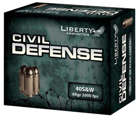 Liberty Ammo Civil Defense .40 S&W, 60gr, LF Fragmenting HP, 20rd Box Liberty Ammo - Ammo - Hewitt Gun Shop