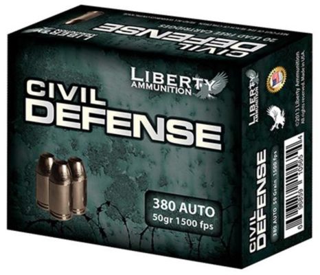 Liberty Ammo Civil Defense 380 ACP 50gr, LF Fragmenting Hollow Point, 20rd Box Liberty Ammo - Ammo - Hewitt Gun Shop