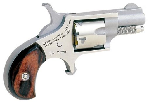 NAA 22 Short Mini-Revolver 1.12" Barrel 5rd Rosewood Grip SS