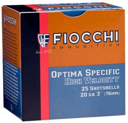 Fiocchi High Velocity Shotshells 20 ga, 3", 1-1/4oz, 5 Shot, 25rd/Box Fiocchi Ammunition - Ammo - Hewitt Gun Shop