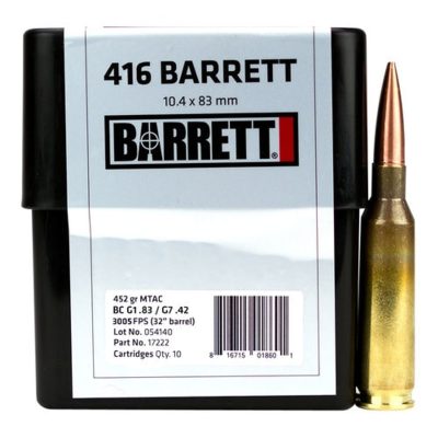 Barrett 416 Barrett 452gr MTAC 10 Rd Box Barrett Firearms - Ammo - Hewitt Gun Shop