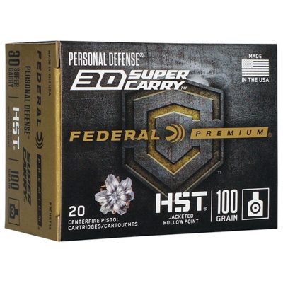 Federal Premium Personal Defense .30 Super Carry, 100gr, HST Jacketed Hollow Point, 20rd Box Federal Ammunition - Ammo - Hewitt Gun Shop