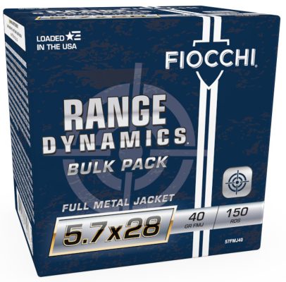 Fiocchi Range Dynamics 5.7x28mm 41gr, FMJ, 150Bx/3Cs Fiocchi Ammunition - Ammo - Hewitt Gun Shop
