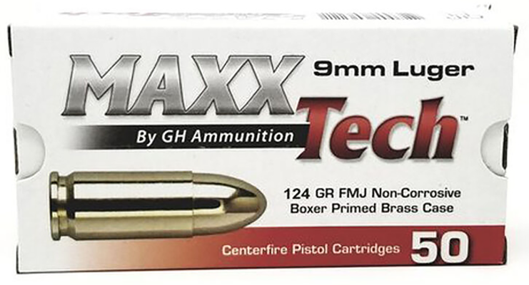 MaxxTech 9mm 124gr, 1150 fps, FMJ, 50Bx/20Cs TulAmmo - Ammo - Hewitt Gun Shop