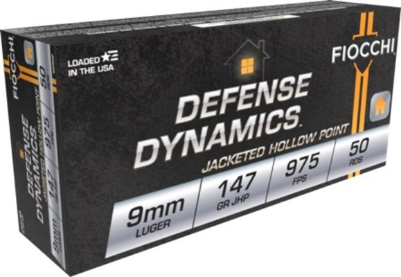 Fiocchi Dynamics Defense 9mm, 147gr, Jacketed Hollow Point, 50rd Box Fiocchi Ammunition - Ammo - Hewitt Gun Shop