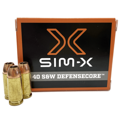SIM-X Defensecore .40 S&W, 58gr, JHP, 20rd Box SIM-X - Ammo - Hewitt Gun Shop