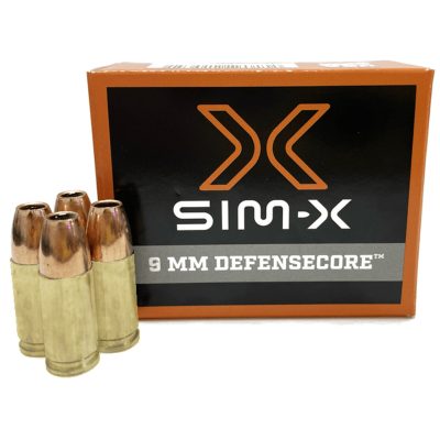 SIM-X Defensecore 9mm, 45gr, JHP, 20rd Box SIM-X - Ammo - Hewitt Gun Shop
