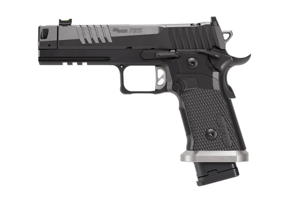 Sig P211 GTO 9mm, 4.4" Barrel, MACH3D Compensator, Optics Ready, Fiber Optic Sights, Flared Magwell, 10rd Sig P211 GTO 9mm, 4.4" Barrel, MACH3D Compensator, Optics Ready, Fiber Optic Sights, Flared Magwell, 10rd - Hand Guns - Hewitt Gun Shop