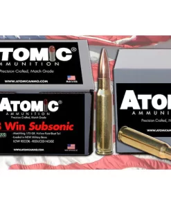 New Atomic Ammunition Match Subsonic 308 Winchester Ammo 175 Grain Sierra MatchKing Jacketed Hollow Point Box of 100 for sale