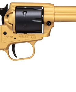 Heritage Mfg RR22S4 Rough Rider  22 LR 6 Shot 4.75″ Gold Cerakote Steel Barrel & Frame, Black Satin Cylinder, Black Polymer Grips Features Black Accents